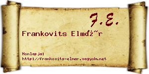 Frankovits Elmár névjegykártya